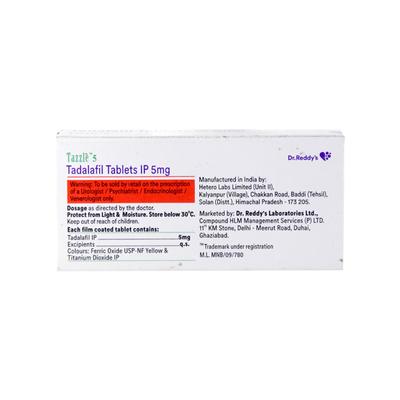 Tazzle 5mg Tablet 10'S - Impotence/Erectile Dysfunction (Ed)