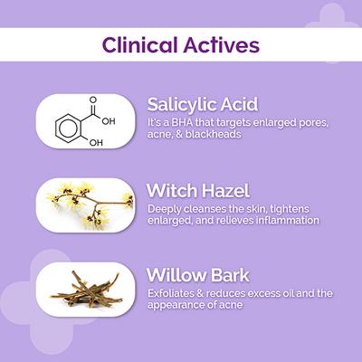 The Derma Co. 2% Salicylic Acid Serum with Witch Hazel & Willow Bark for Active Acne 10 ml - Face Serum