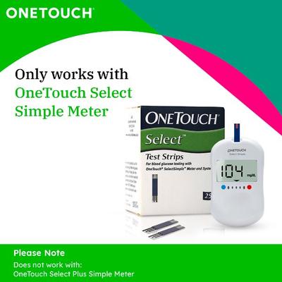 Onetouch Select Test Strip 25's - Blood Glucose Monitors/Strips