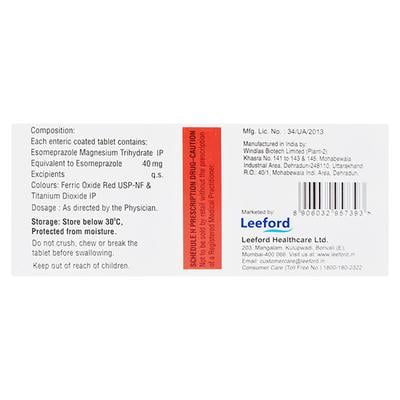 ESOMEFOL 40mg Tablet 10's - Ulcer/Reflux/Flatulence-Aaa