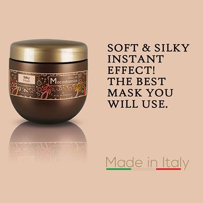 Kleral Olio Di Macadamia Silky Mask 500 ml - Hair Masks & Packs