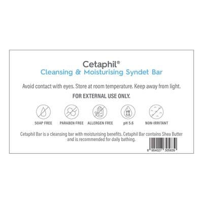 Cetaphil Cleansing Moisturizing Syndet Bar (Pack Of 4 x 100 g) - Soaps