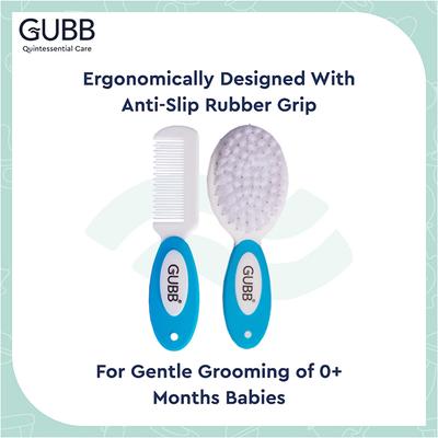 GUBB Baby Comb & Brush Set, Blue 140 gm - Hair Brushes