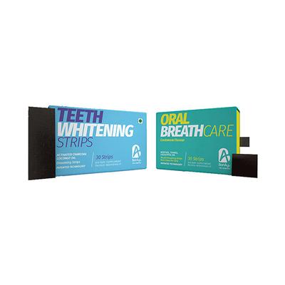 Bonayu Teeth Whitening with Activated Charcoal and Coconut Oil and Oral Care Breath Strips 50G 60's - Mouthwash