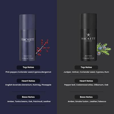 Hackett Essential Body Spray 150ml + Bespoke Body Spray 150ml 2's - Men Deodorants/Roll-Ons