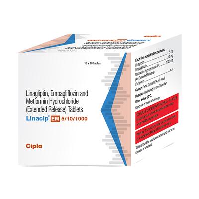 LINACIP EM 5/10/1000 Tablet 10's - Diabetes-Ant