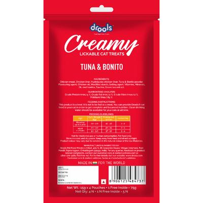 Drools Creamy Lickable Cat Treats - Tuna & Bonito (Buy 4 Get 1) 1's - Petfood