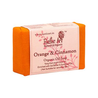 Rustic Art Organic Handmade Orange & Cinnamon Soap 100 gm - Soaps