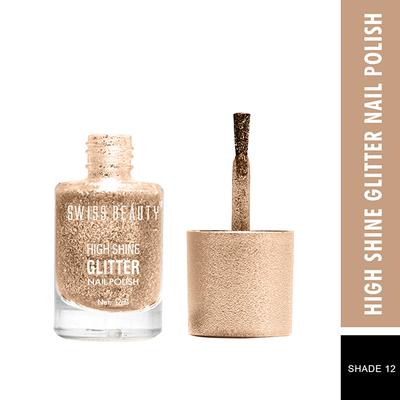 Swiss Beauty High Shine Glitter Nail Polish - (Shade-12) 12 ml - Highlighters & Illuminators