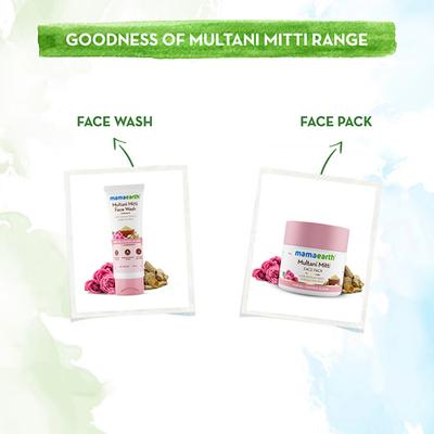 Mamaearth Multani Mitti Face Wash with Multani Mitti and Bulgarian Rose For Oil Control and Acne - Suits All Skin Types, 100ml - Face Washes
