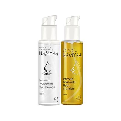 Namyaantimate Wash Set with Tea Tree and Haldi Chandan (Intimate Wash 100 gm with Haldi Chandanntimate Hygiene Wash 100gm) 2's - Intimate Hygiene