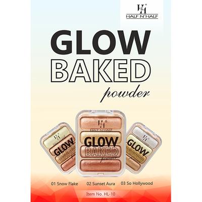 Half N Half Glow Baked Highlighter Powder, Sunset Aura 02 8 gm - Highlighters & Illuminators