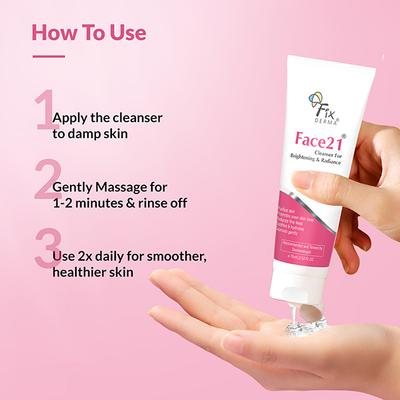 Fixderma Face21 Face Cleanser, Reduce Wrinkles & Fine Lines, Skin Brightening  Face Wash (75 ml) - Face Wash & Cleansers