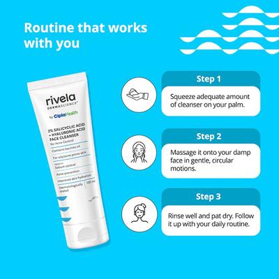 RIVELA 2% SALICYLIC ACID + HYALURONIC ACID FACE Cleanser 100ml - Cleanser-Oth