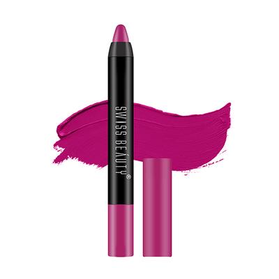 Swiss Beauty Stay On Lip Crayon - ( 9 Fuschia Pink) 3.5gm - Lipsticks