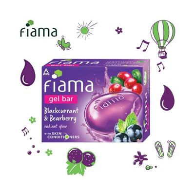 Fiama Gel Bar Blackcurrant and Bearberry for radiant glowing skin with skin conditioners 125 gm - Soaps