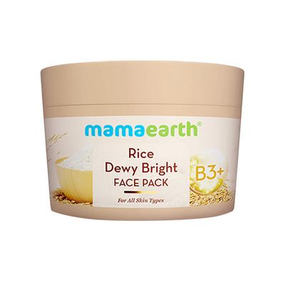 Mamaearth Rice Dewy Bright Face Pack with Rice Water & Niacinamide for Glass Skin 200 gm - Face Packs