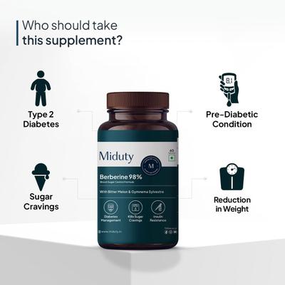 Miduty Berberine 98% Tablets 60's - Diabetes (Fitness)