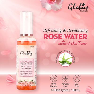 Globus Naturals Rose & Cucumber Facial Skin Toner 100 ml - Toners