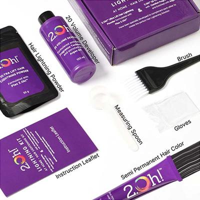 2.Oh! Semi Permanent Hair Color + Lightning Kit - Charcoal Combo 1's - Hair Creams