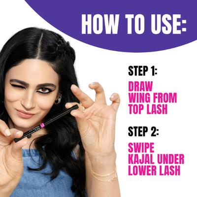 Elle 18 Eyedrama Kajal Bold Black 0.35 ml - Kajal & Kohls