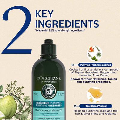 L'Occitane En Provence Fraicheur Purifying Freshness Shampoo 300ml - Shampoos