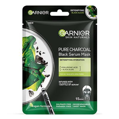 Garnier Skin Black Serum Mask - Pure Charcoal 28 gm - Masks & Peels