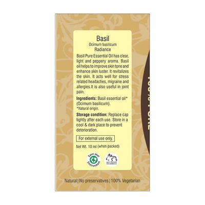 Passion Indulge BASIL Essential oil For improves skin tone and lustre, anti bacterial 10ML - Essential Oils