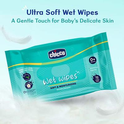 Chicco Wet Wipes 72 Pcs 3's - Cotton Buds & Balls