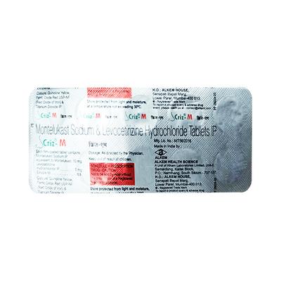 Criz M Tablet 10'S - Allergies-Ant