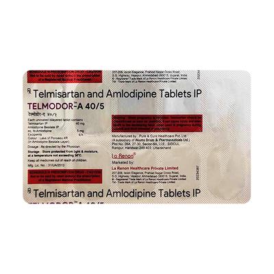 TELMODOR A 40/5 Tablet 10's - Hypertension-Ana