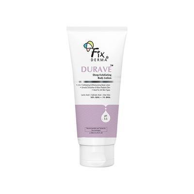 Fixderma Durave 10% AHA + 1% BHA Deep Exfoliating Body Lotion with Lactic & 1% Salicylic Acid 200 ml - Face Moisturizers