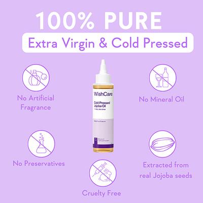 Wishcare 100% Pure Cold Pressed Jojoba Oil For Hair & Skin-Strengthens Hair-Moisturizes Skin (100ml) - Hair Oils