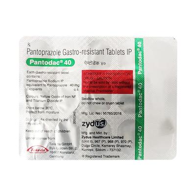 Pantodac 40mg Tablet 15'S - Ulcer/Reflux/Flatulence-Aaa