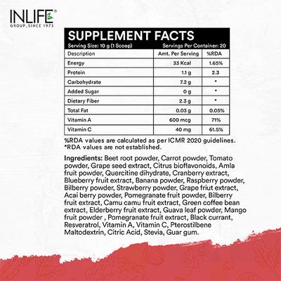 Inlife Super Reds Powder 200 g - Multi-Vitamins
