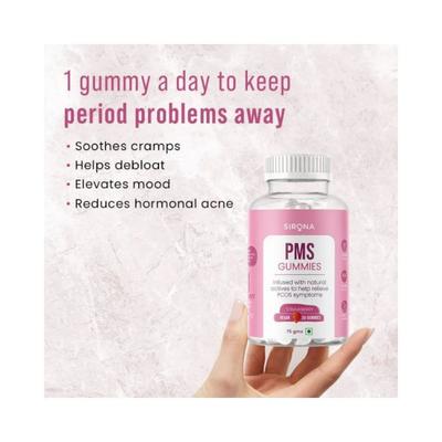Sirona PMS Strawberry Flavoured Gummies for Women (Pack of 30) 1's - Women Health