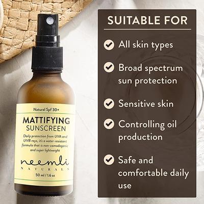 Neemli Naturals Natural SPF 30 Mattifying Sunscreen 50 ml - Body Sunscreen