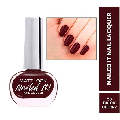 Matt Look Nailed It Nail Polish, Chip Free, Quick Dry, Longer Stay, Highly Pigmented Lacquer, Natural Finish , Marvelous Wine 52 10 ml - Nail Polish