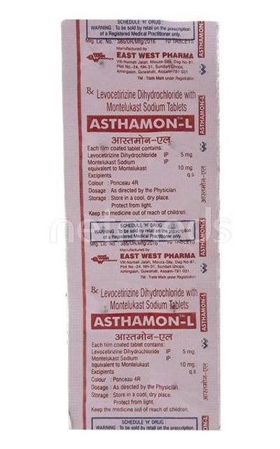 Asthamon L Tablet 10'S - Allergies-Ant