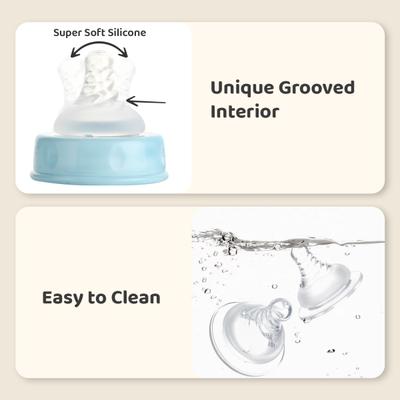 R for Rabbit First Feed Glass Feeding Bottle 120 ml - Lake Blue 1's - Feeding & Nursing