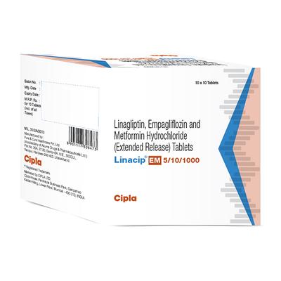 LINACIP EM 5/10/1000 Tablet 10's - Diabetes-Ant