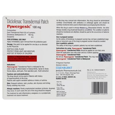 POWERGESIC TRANSDERMAL 100mg Patch 3's - Pain relief-Nsa