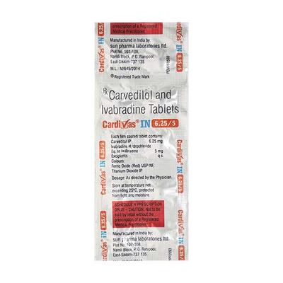 CARDIVAS IN 6.25/5 Tablet 10's - Angina