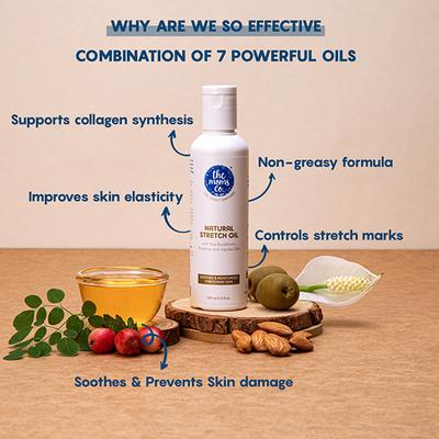 The Mom's Co. Natural Stretch Oil 100ml - Stretch Mark Cream