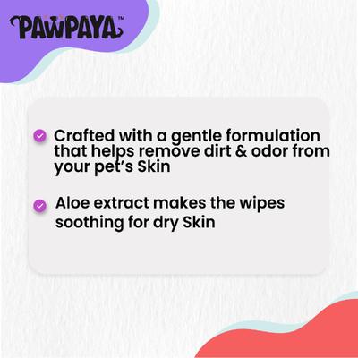 Pawpaya Pet Wipes Pull Pack 20 x 18 cm 40's - Pet Grooming