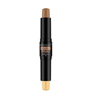 Swiss Beauty Double Trouble Contour & Highlighter Stick - (Beige Focus) 8 gm - Highlighters & Illuminators