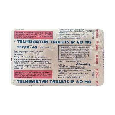 Tetan 40mg Tablet 15'S - Hypertension-Ang