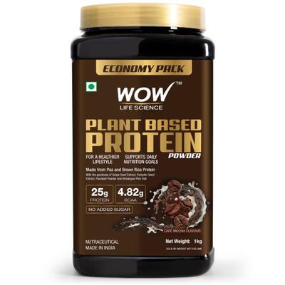 WOW Life Science Plant Based Protein Powder - Cafe Mocha 1 kg - Protein Drink