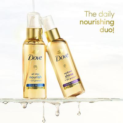 Dove Radiant Shine + UV Protect Hair Serum for Dry & Frizzy Hair 100 ml - Hair Serums