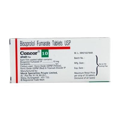 Concor 10mg Tablet 10'S - Hypertension-Bet
